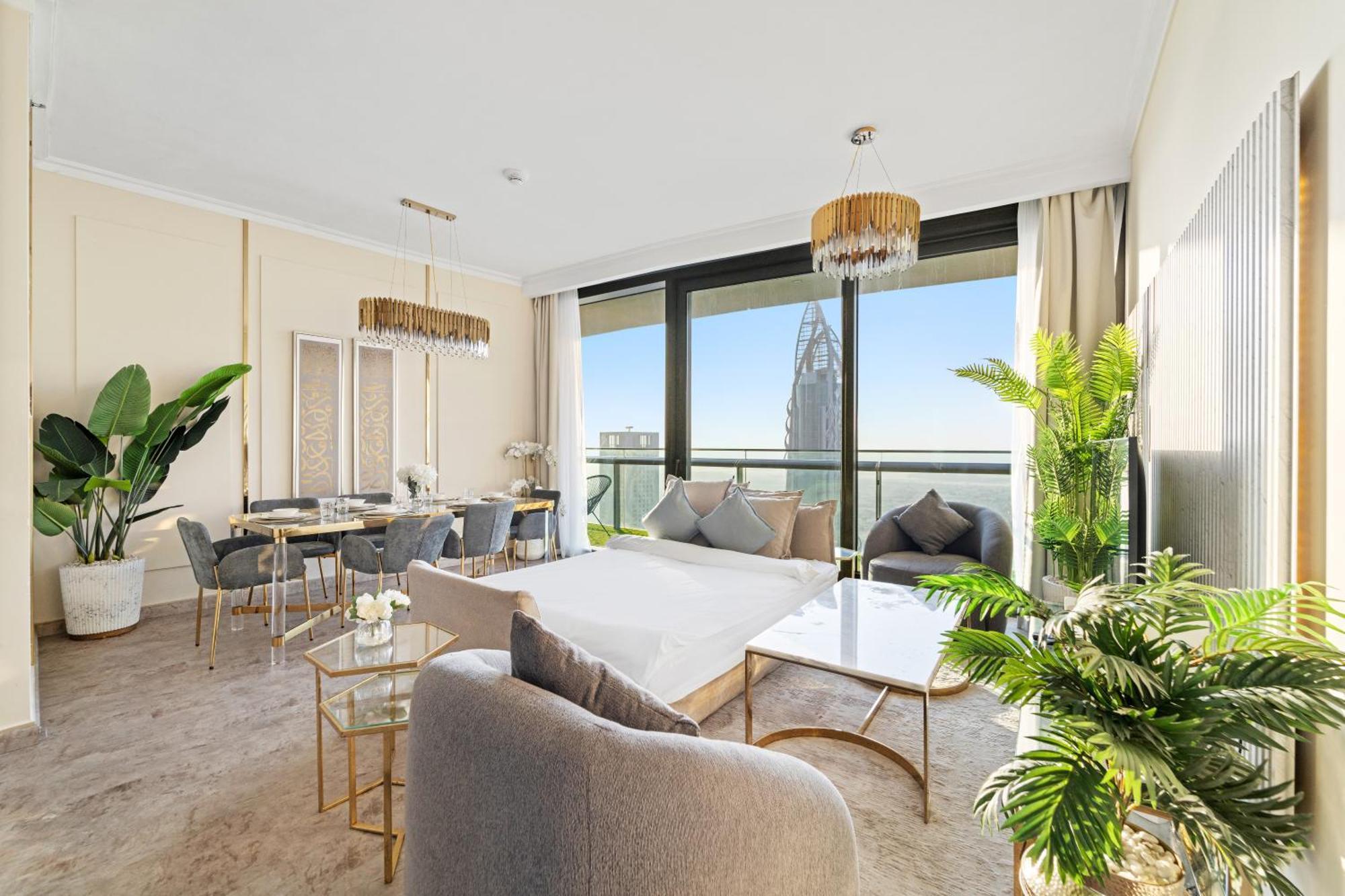 First Class 2Br With Full Dubai Skyline & Sea View Buitenkant foto