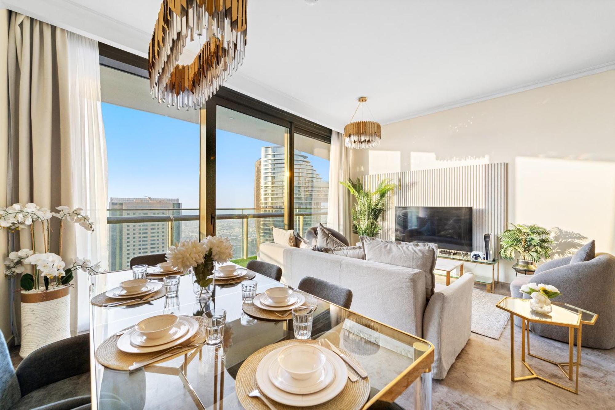 First Class 2Br With Full Dubai Skyline & Sea View Buitenkant foto